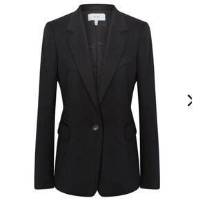 Reiss Black Wool Haisley Blazer Size 10